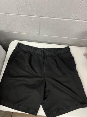 Dockers Men's Black Flat-Front Classic Shorts